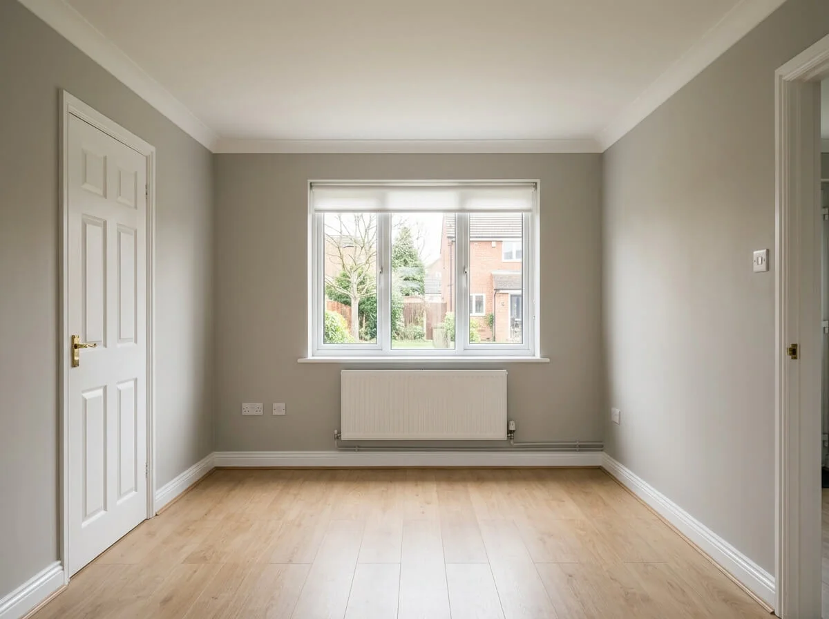 Completed living room repaint in Blackburn