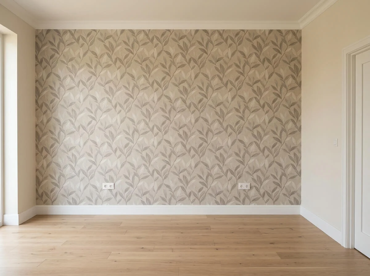 Completed wallpaper feature wall in Blackburn